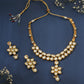 Kundan Necklace With Flower Shaped Earrings