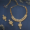 Kundan Necklace With Flower Shaped Earrings