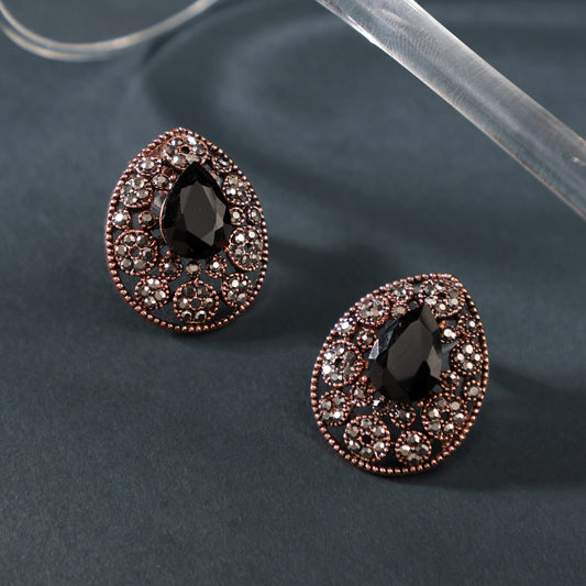 Oval Obsidian Earrings