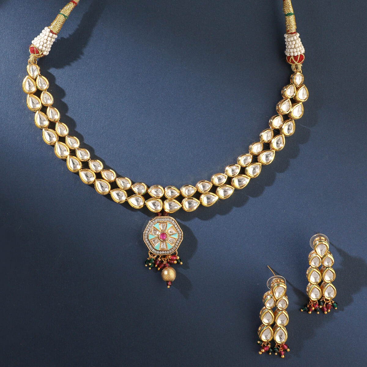 Kundan  Meena Pendant