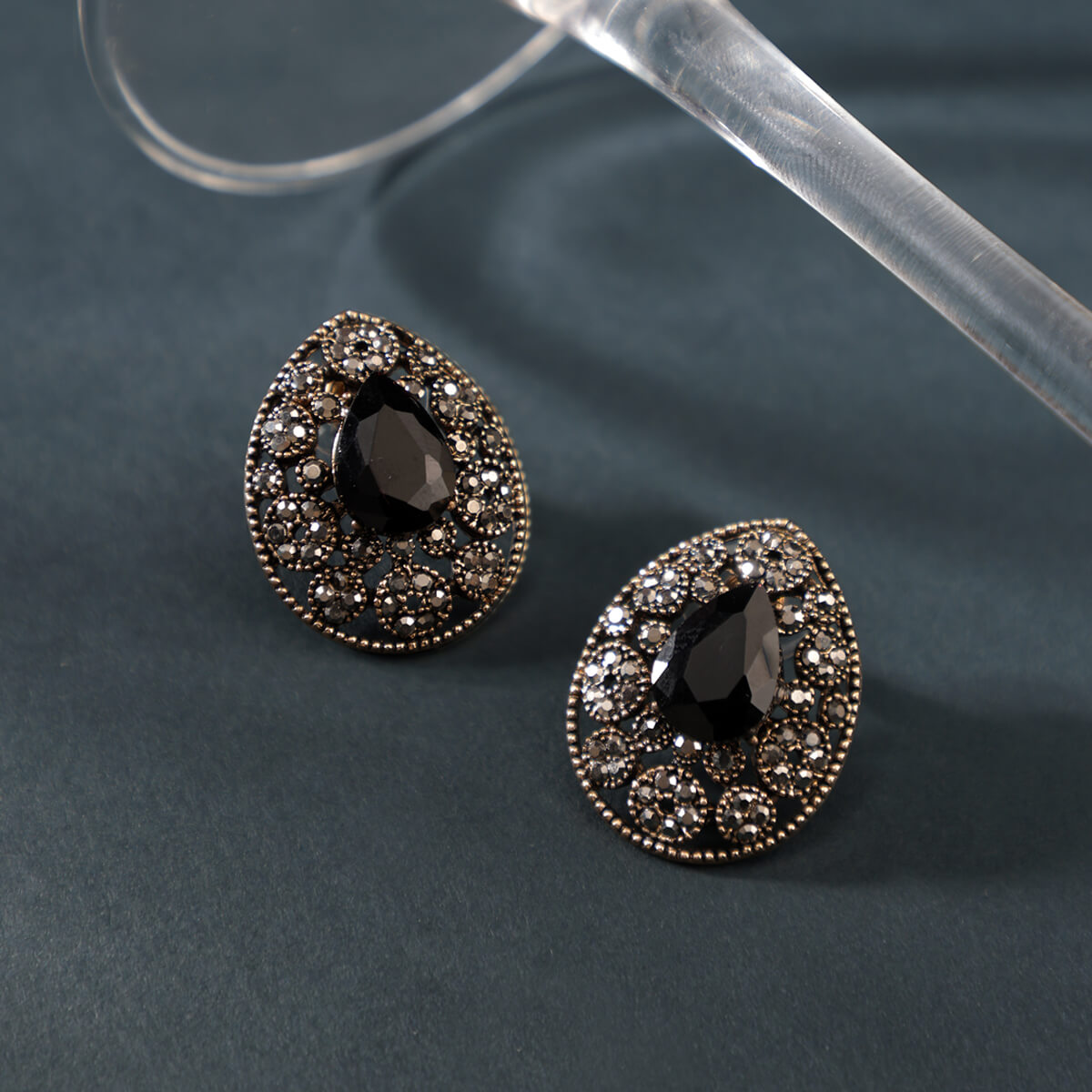 Oval Obsidian Earrings