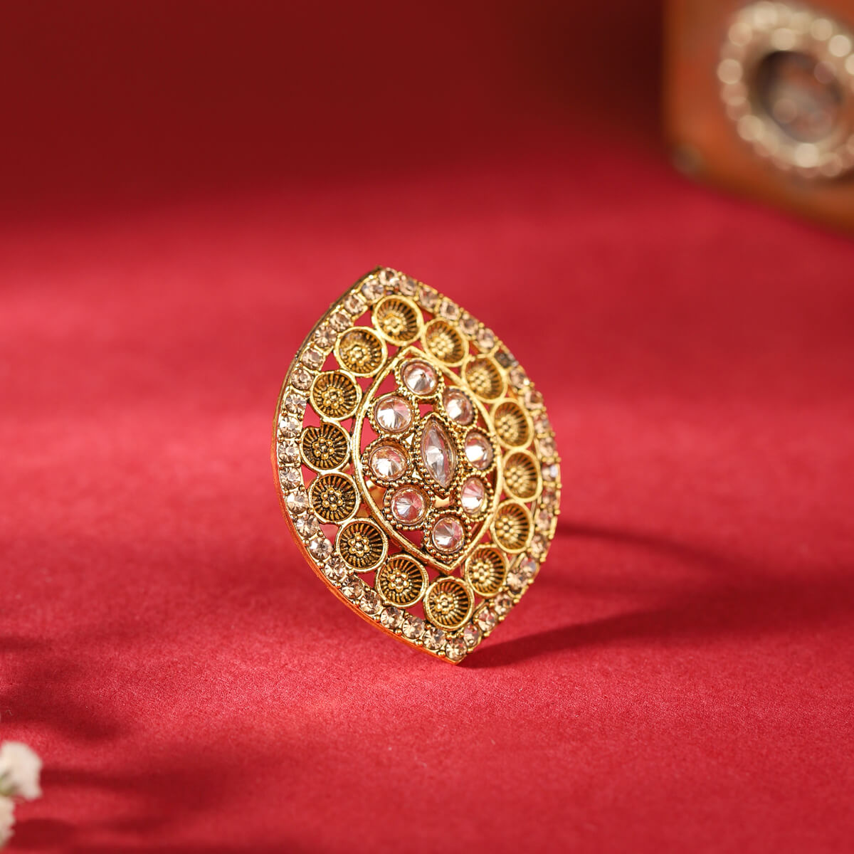 Marquise Shape Kundan Ring