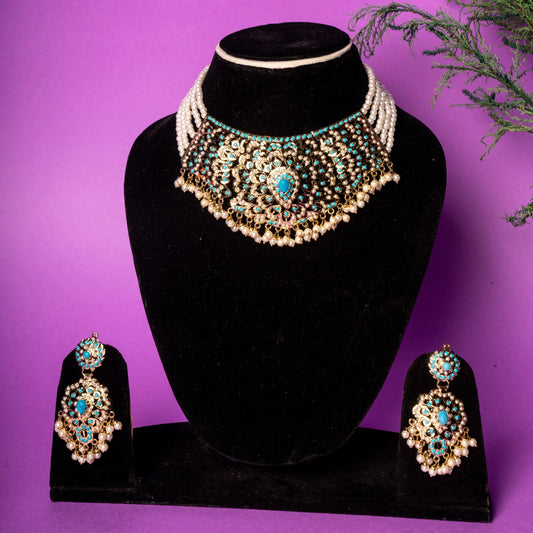 TURQUISOE AND PEARL SET