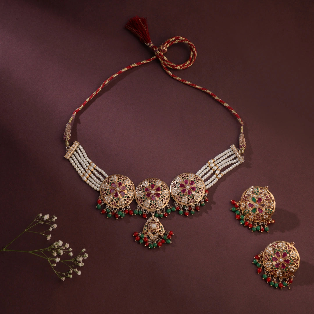 Circularly Embellished Jadau Choker