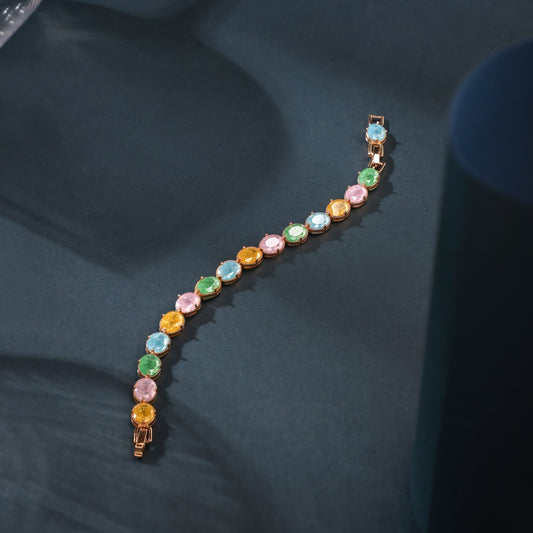 Gemstone-studded tennis bracelet