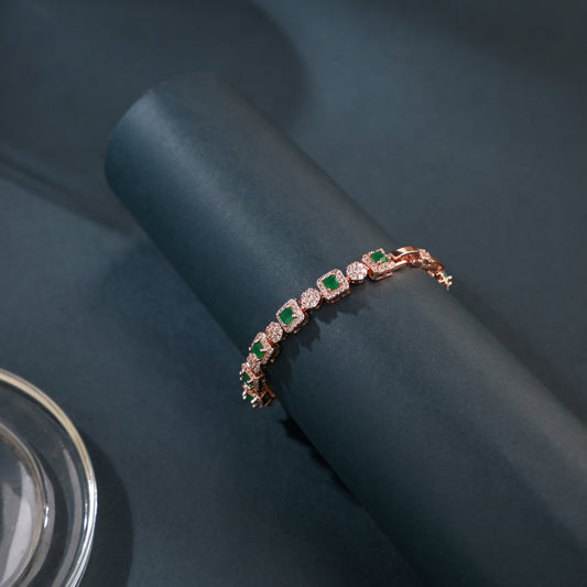 Regal princess-cut bracelet