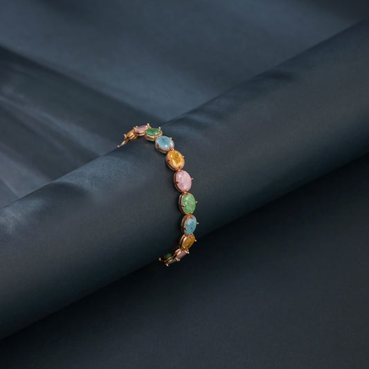 Gemstone-studded tennis bracelet